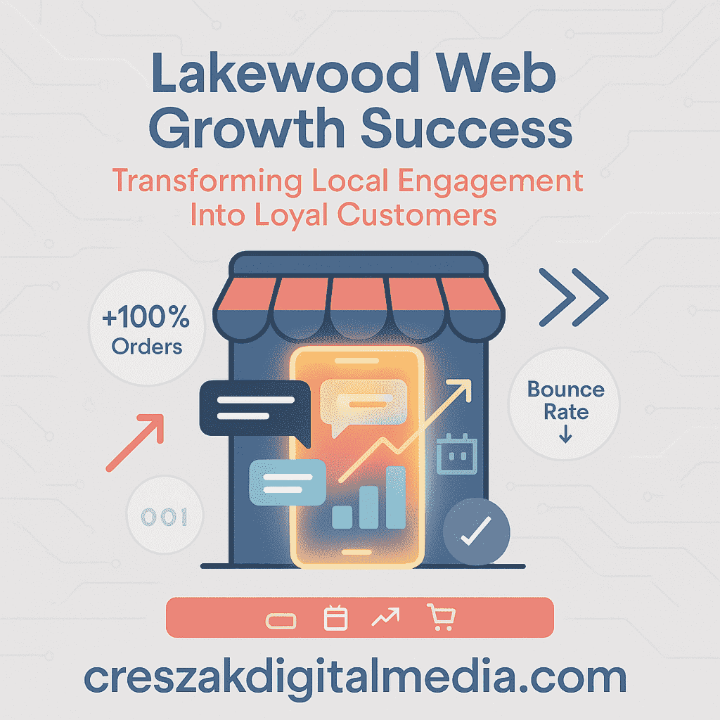 Case of business growth using Web Design Services in Lakewood with responsive website design by CresZak Digital Media