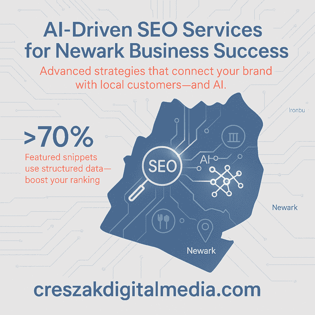 ai-driven seo services partnering for newark business success SEO Services in Newark helping brands get found by people and AI through entity optimization by CresZak Digital Media