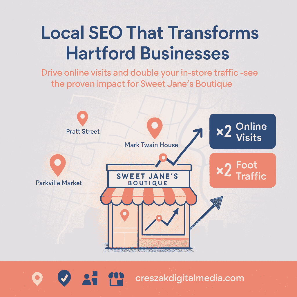 SEO Services in Hartford delivering proven local impact by CresZak Digital Media through local search optimization