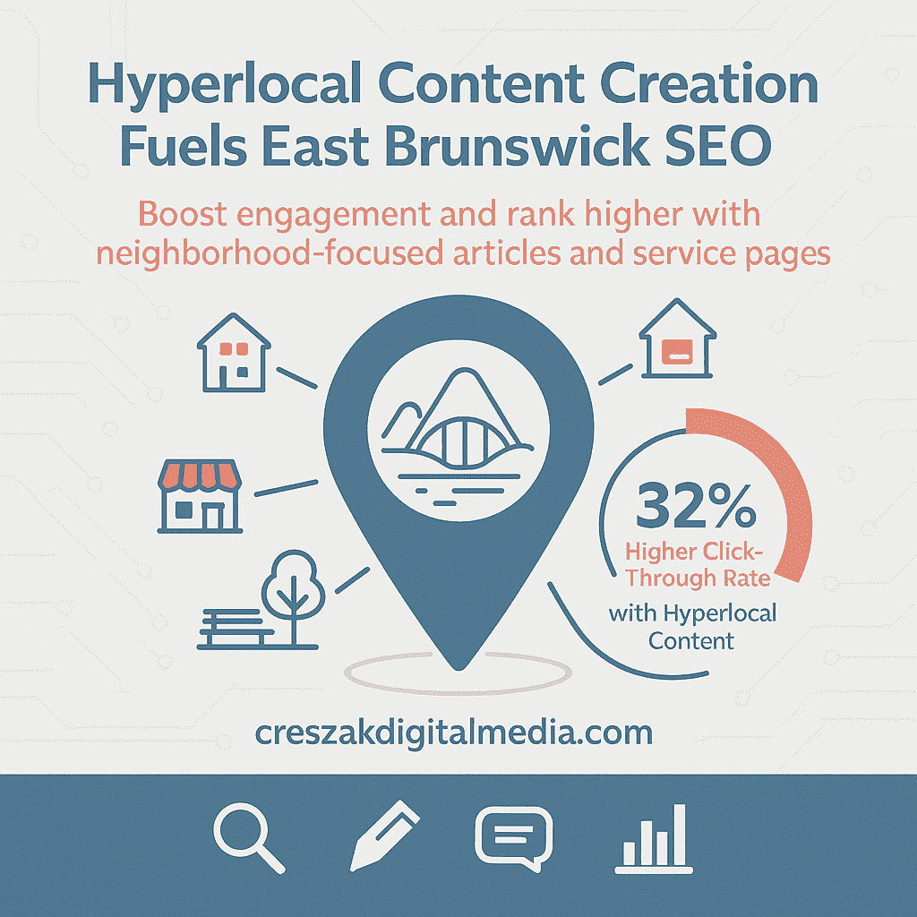 SEO Services in East Brunswick content creation focused on hyperlocal relevance by CresZak Digital Media for better audience engagement