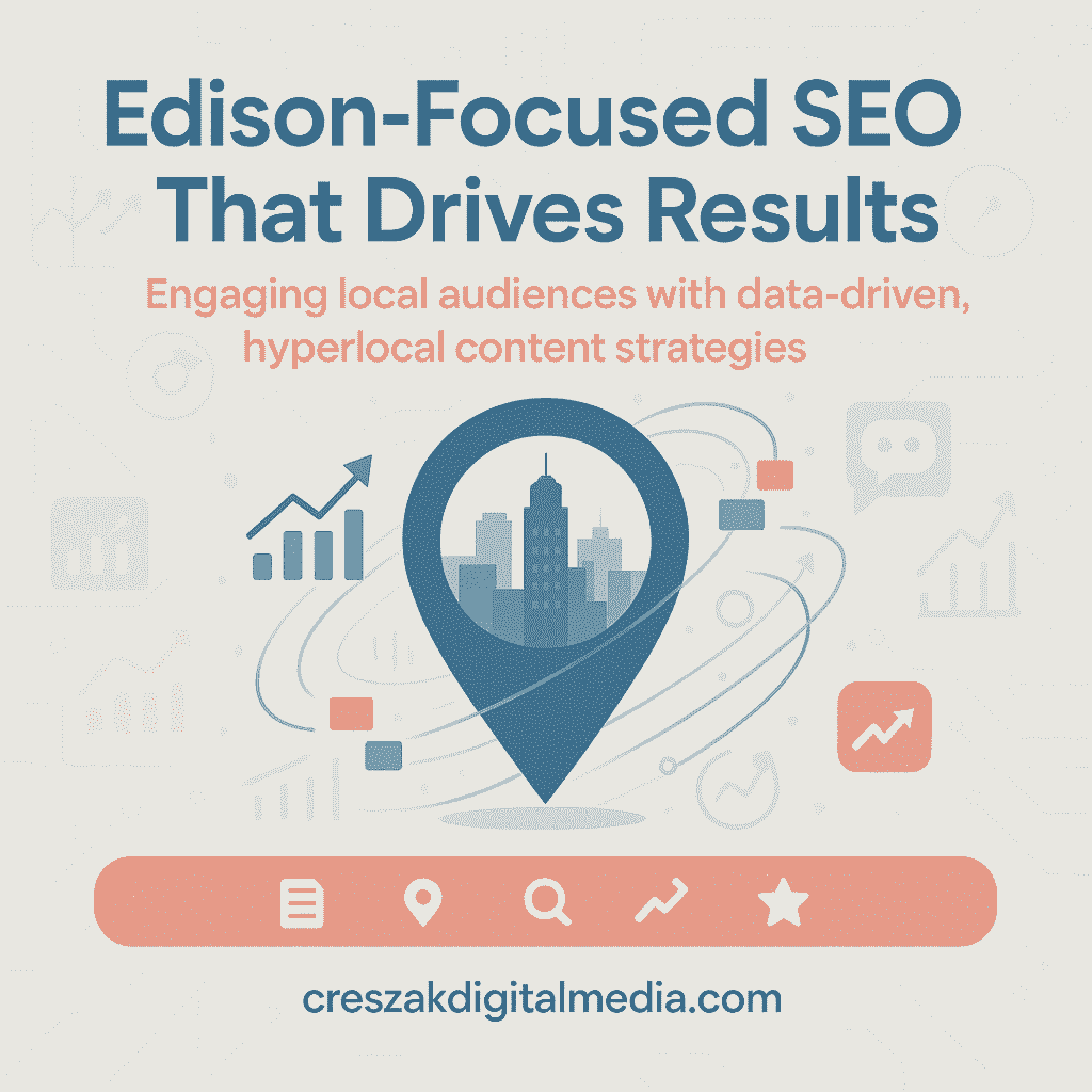 SEO Services in Edison content creation focused on local relevance and conversions by CresZak Digital Media for audience engagement