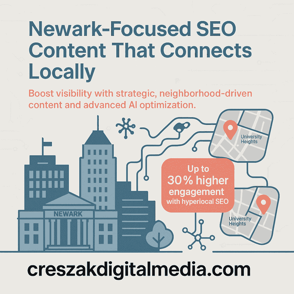 Newark centric SEO Services in Newark content creation by CresZak Digital Media for local relevance and engagement