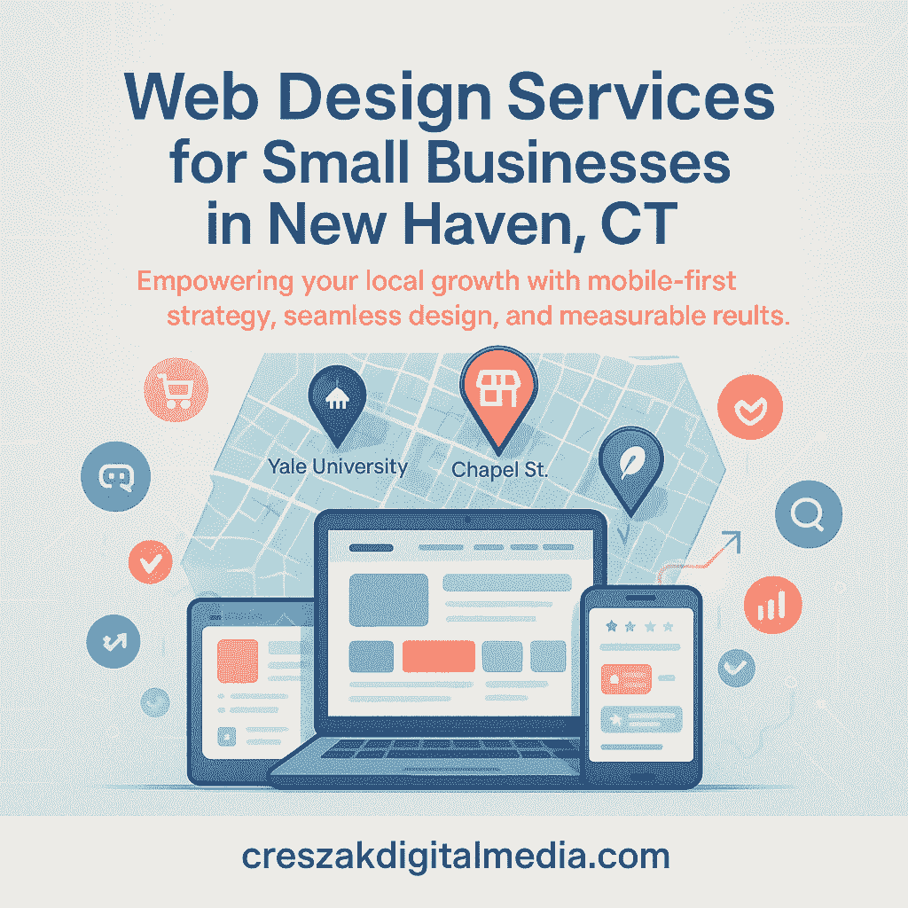 How Web Design Services in New Haven by CresZak Digital Media boost local visibility using SEO and entity-based optimization