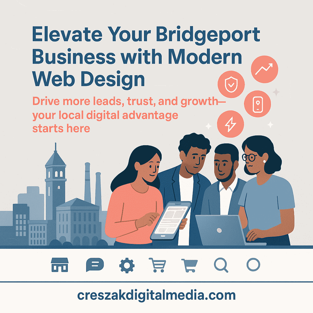 Web Design Services in Bridgeport using entity based website architecture by CresZak Digital Media to build brand trust and visibility