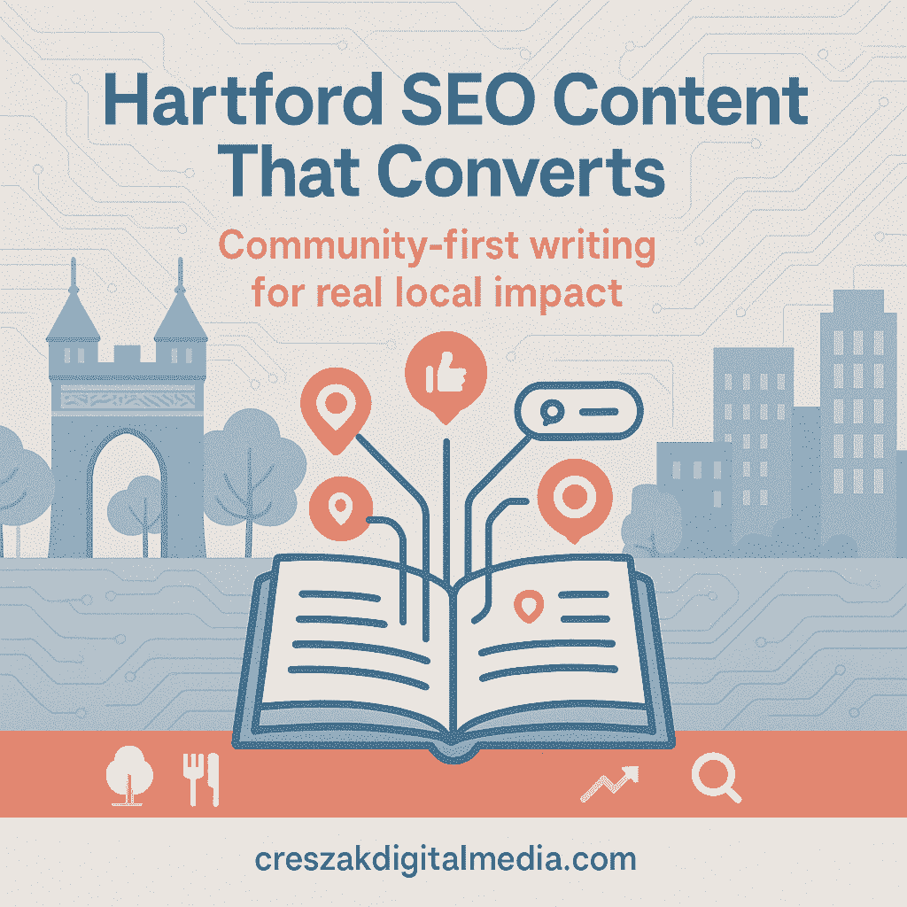 SEO Services in Hartford creating conversion focused local content by CresZak Digital Media for audience engagement