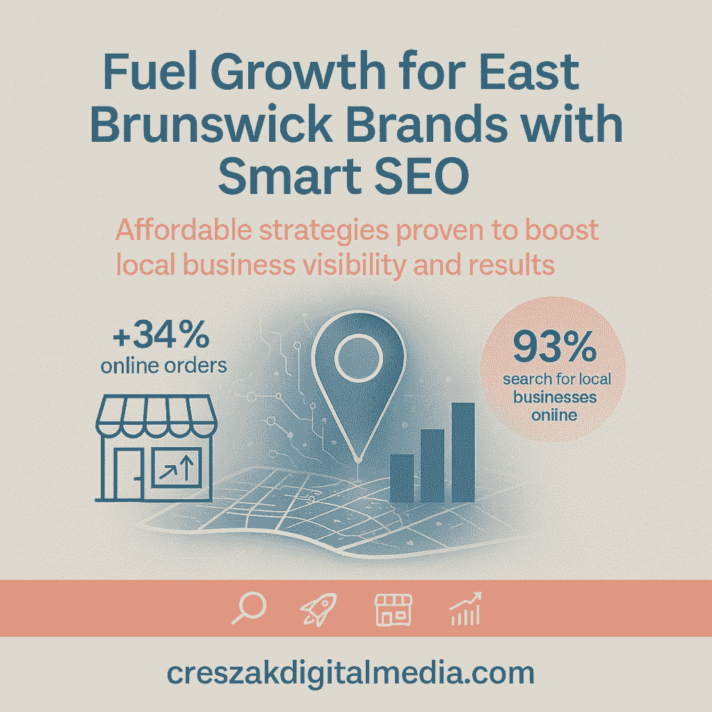 How SEO Services in East Brunswick help small brands achieve growth explained by CresZak Digital Media using organic search optimization