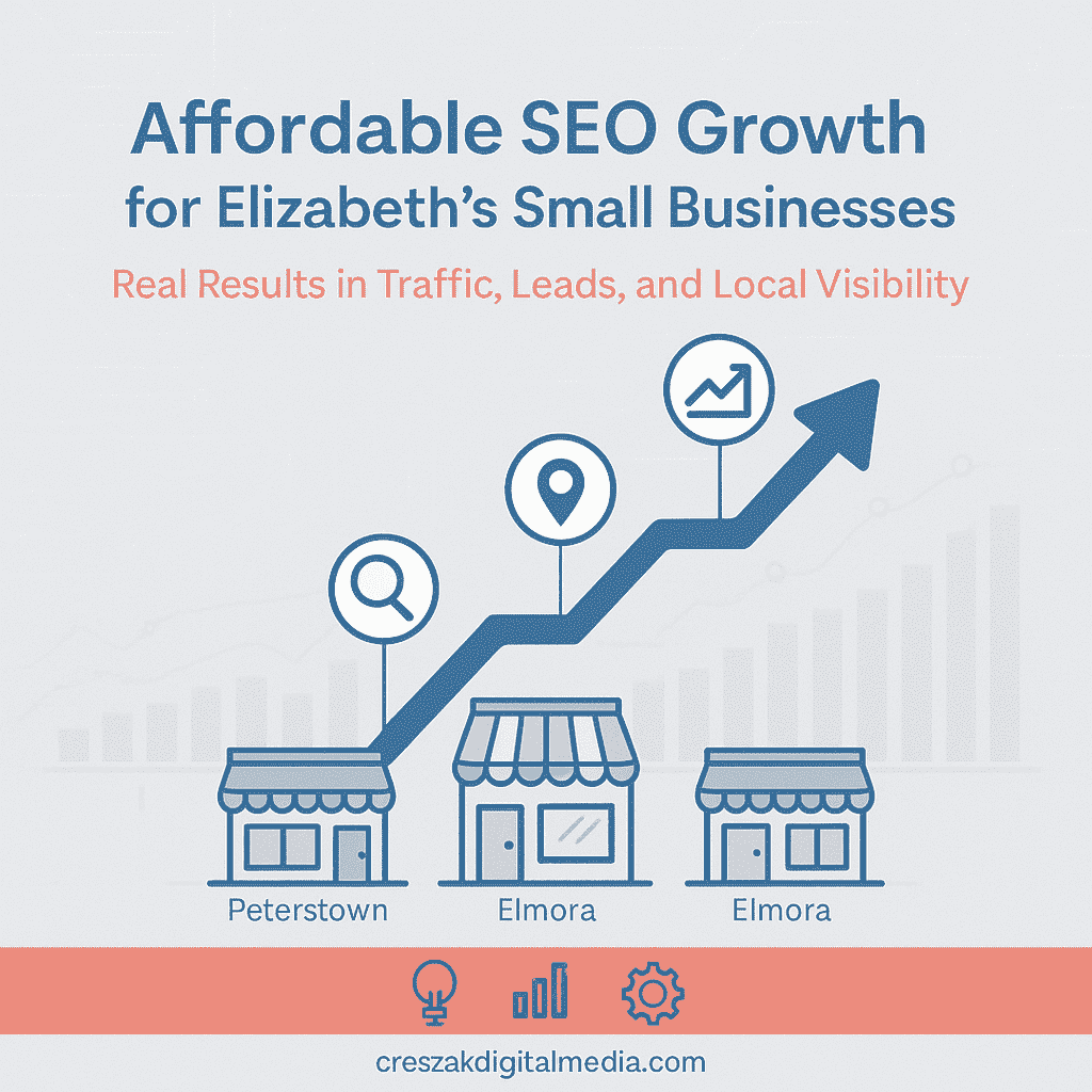 Affordable SEO Services in Elizabeth helping small businesses thrive by CresZak Digital Media with organic traffic strategy
