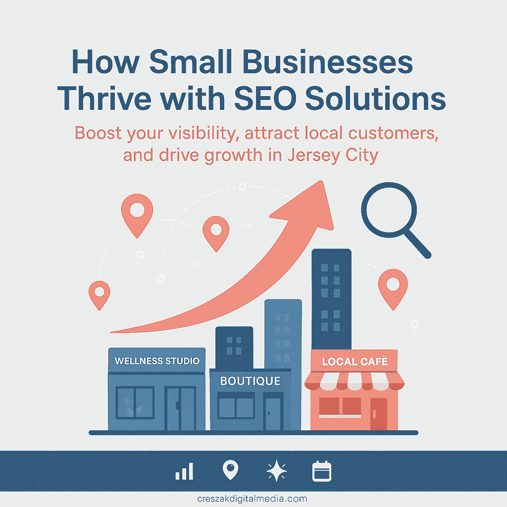 How SEO Services in Jersey City help small businesses thrive by CresZak Digital Media using organic traffic strategy