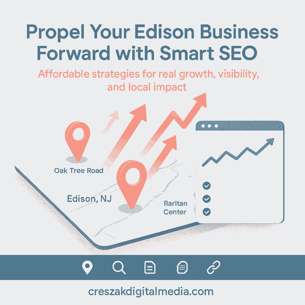 How SEO Services in Edison help small businesses thrive explained by CresZak Digital Media using organic traffic growth strategy
