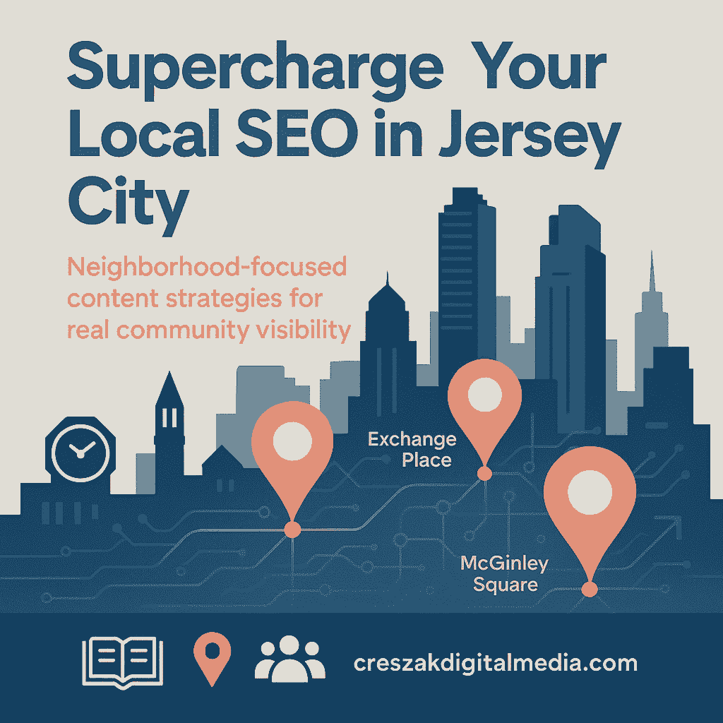 Jersey City centric SEO Services in Jersey City content creation by CresZak Digital Media for hyperlocal visibility