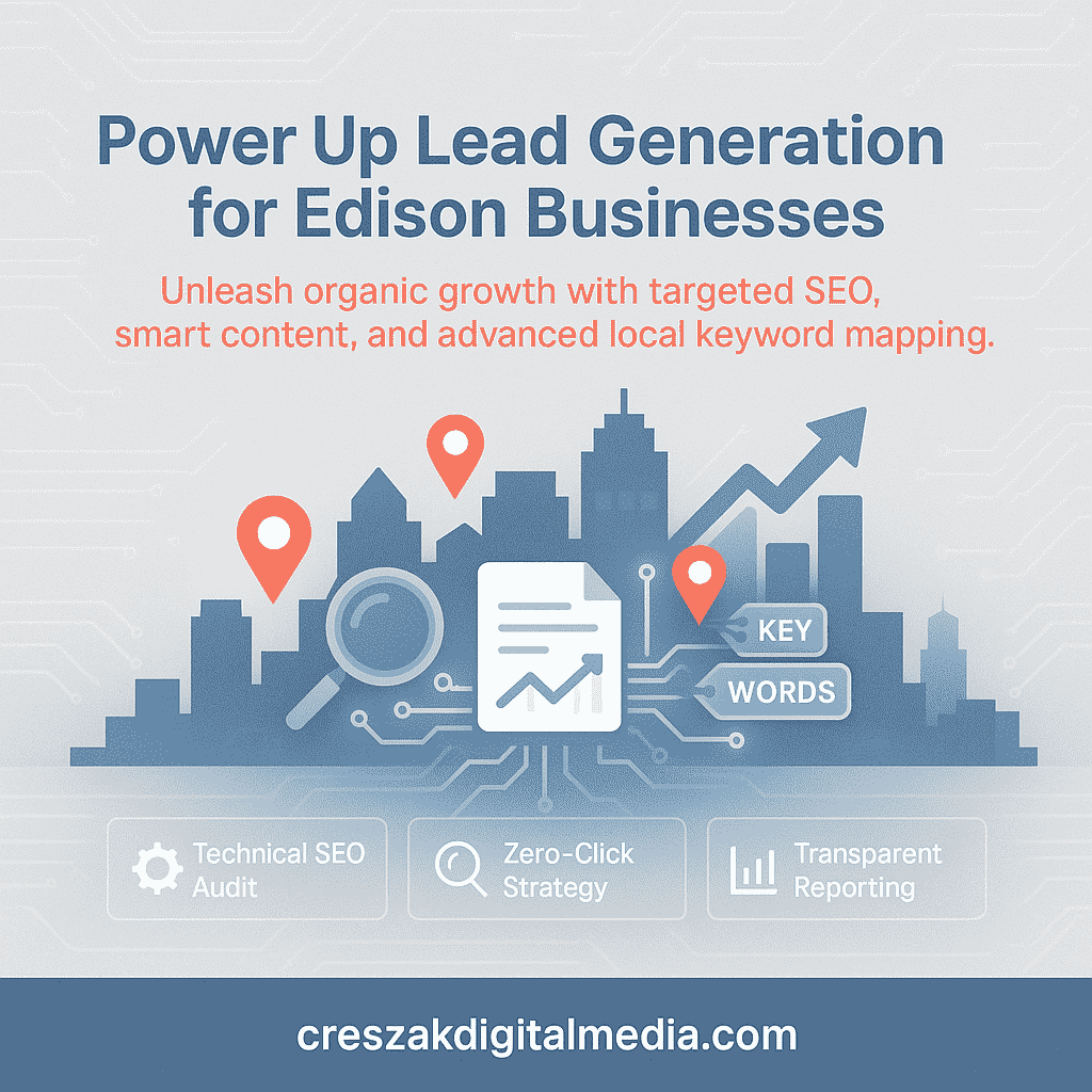Lead generation focused SEO Services in Edison targeting local customers by CresZak Digital Media through conversion optimization