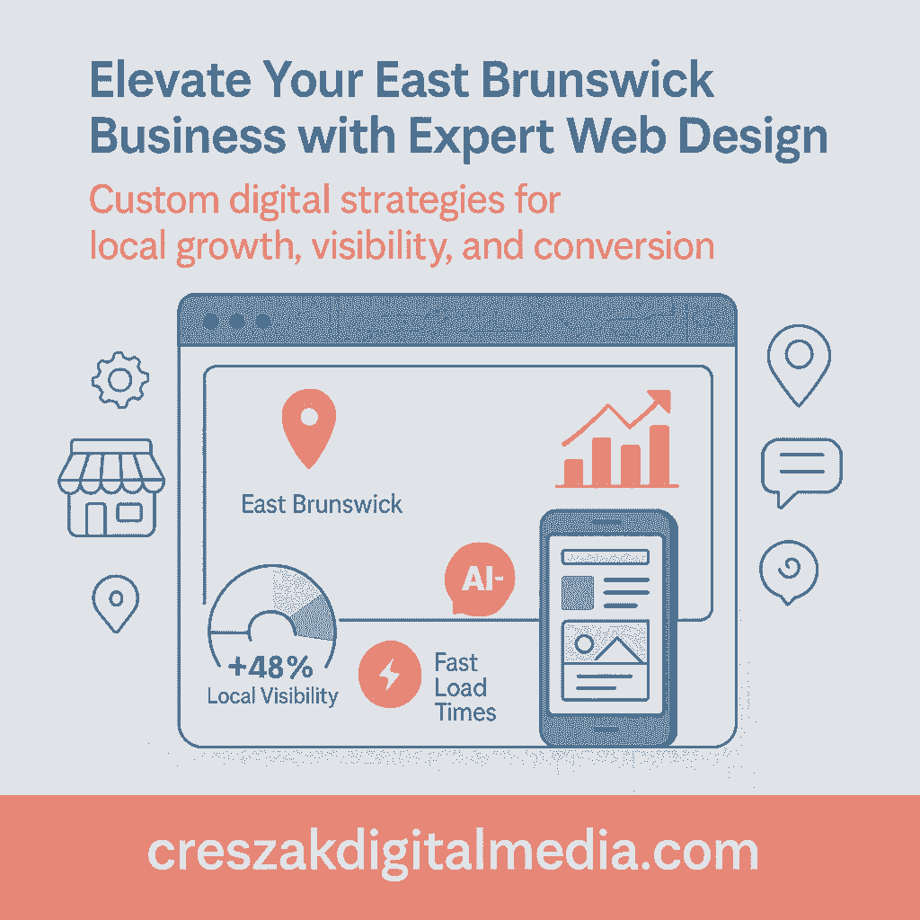 local web growth built with creszak digital media Local web growth in East Brunswick powered by Creszak Digital Media's Web Design Services, boosting online visibility