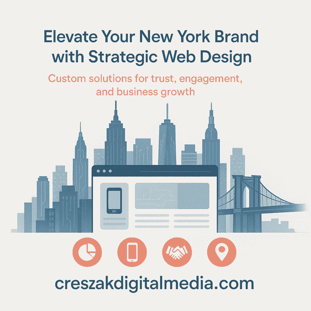Web Design Services in New York enabling local business growth through strategic website development by CresZak Digital Media