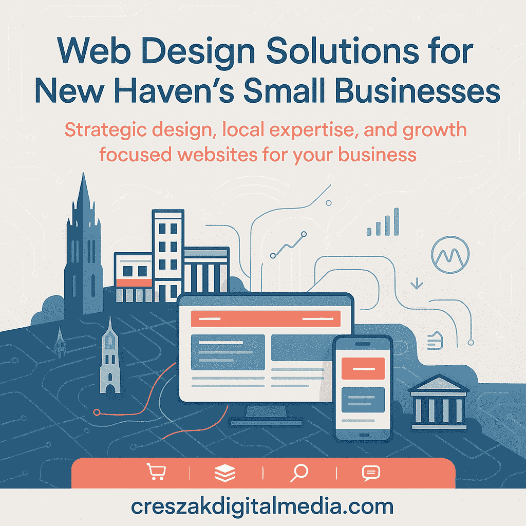 Modern Web Design Services in New Haven by CresZak Digital Media improving credibility visibility and responsive website performance