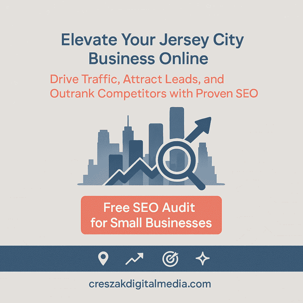 SEO Services in Jersey City for small businesses that work by CresZak Digital Media driving local search visibility