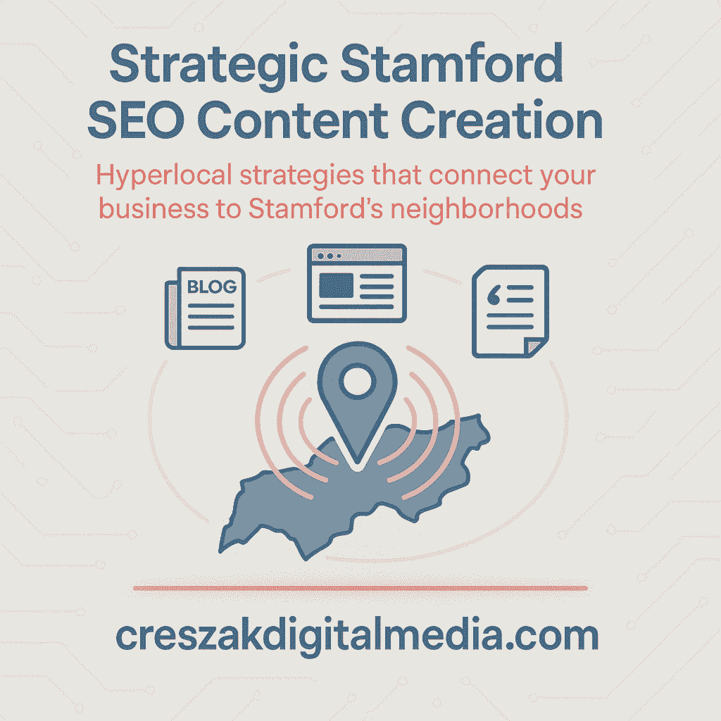 Stamford centric SEO Services in Stamford content creation by CresZak Digital Media for local relevance and engagement