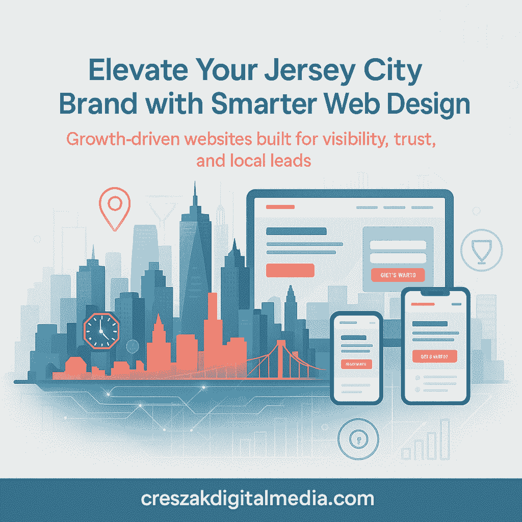 Web Design Services for Jersey City businesses by Creszak, creating custom websites that drive local success and growth