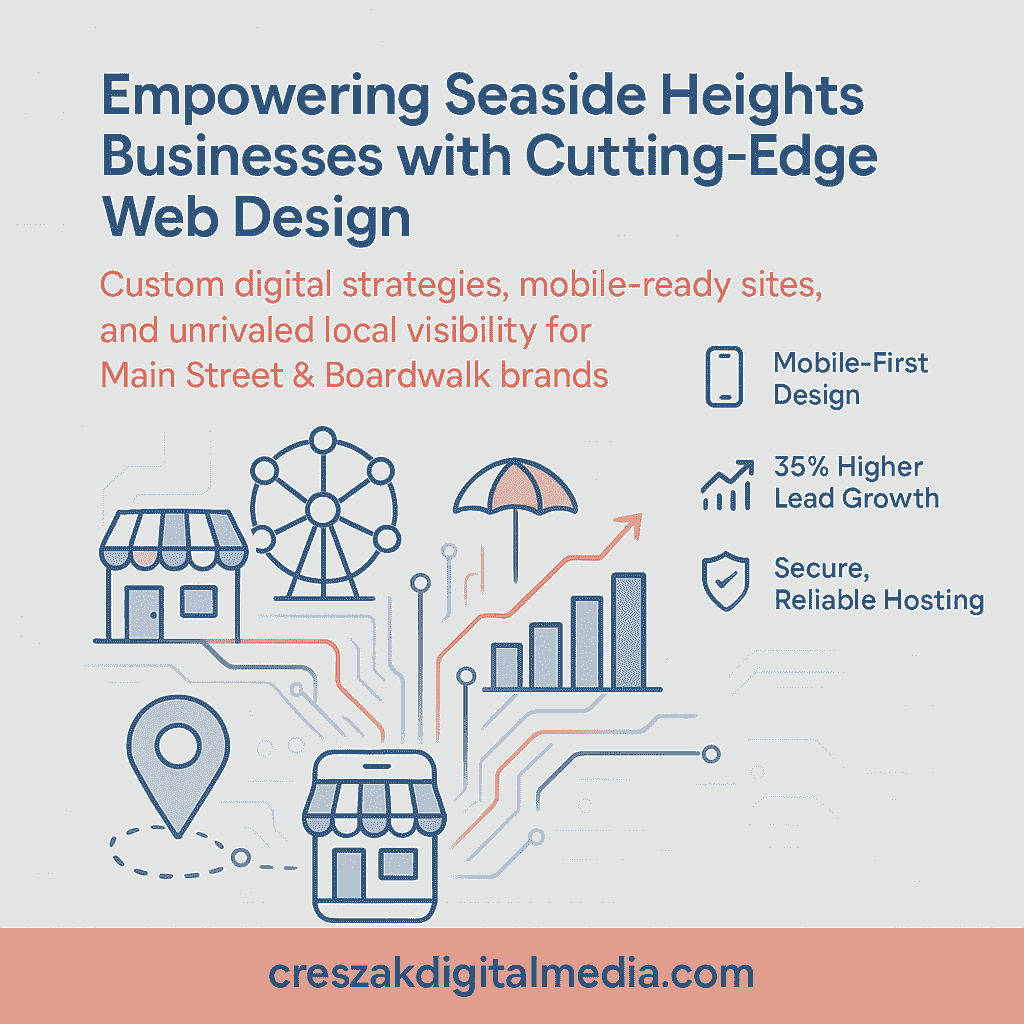 Strategic Web Design Services for small businesses around Seaside Heights' boardwalk, enhancing online presence and engagement