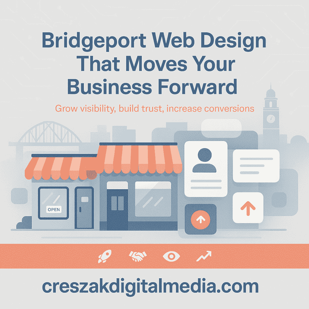 Web Design Services in Bridgeport for small businesses by CresZak Digital Media creating responsive websites that strengthen local brand visibility