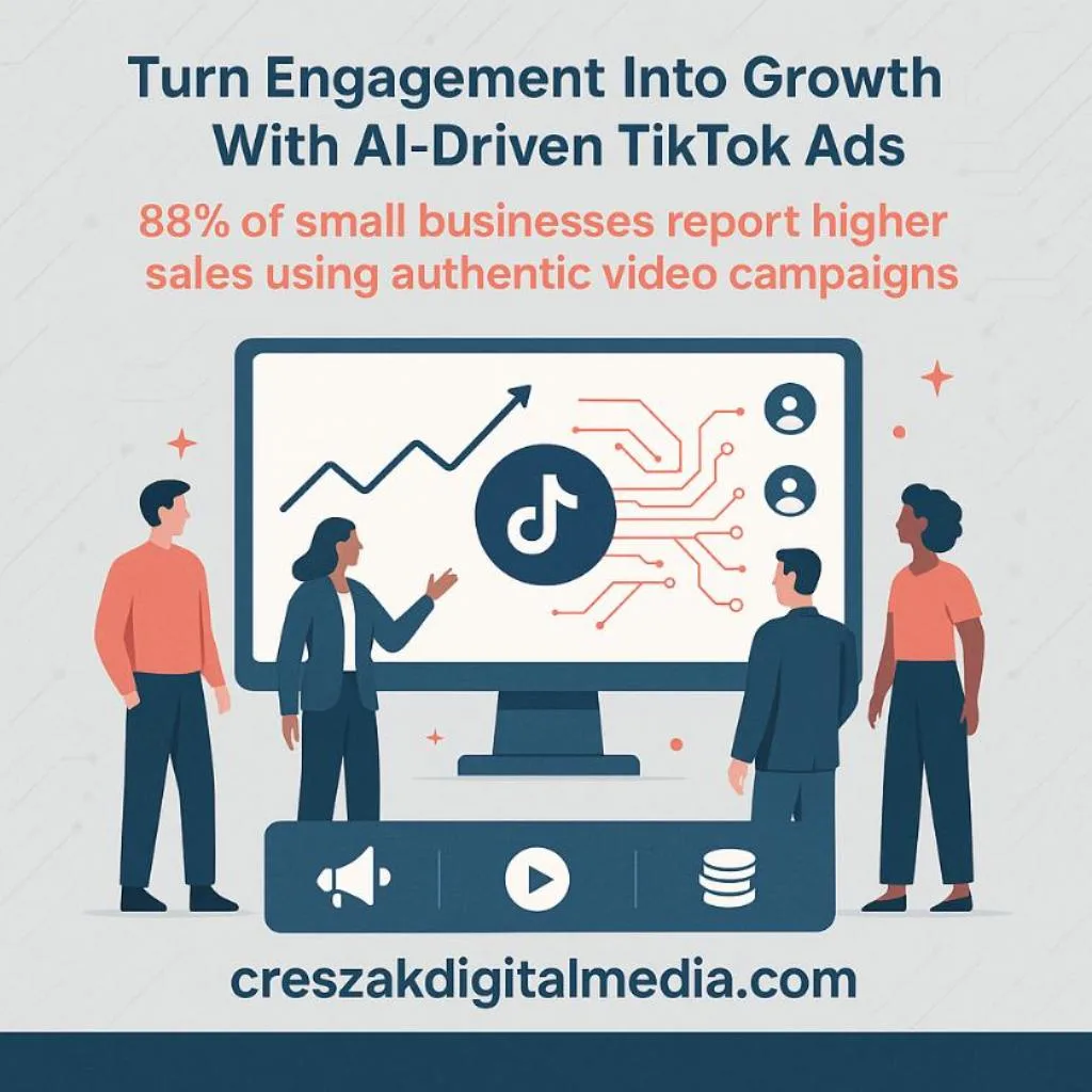 AI-generated TikTok ad optimization with Social Media Ads Services by CresZak Digital Media.