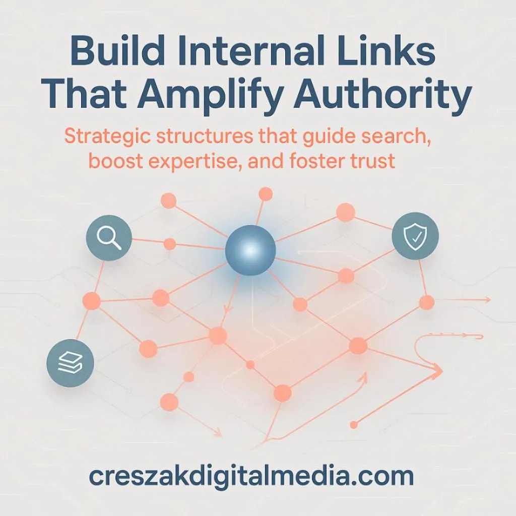 How strategic internal linking builds topical authority and enhances SEO Services for Small Businesses by CresZak Digital Media.