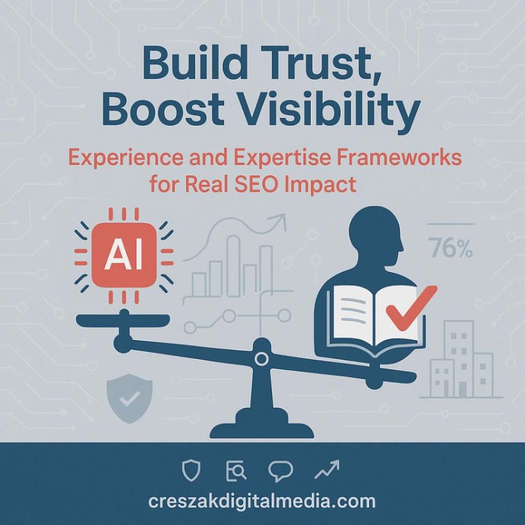 building trust signals through experience and expertise frameworks How building trust through experience and expertise frameworks strengthens SEO Services for Small Businesses by CresZak Digital Media.