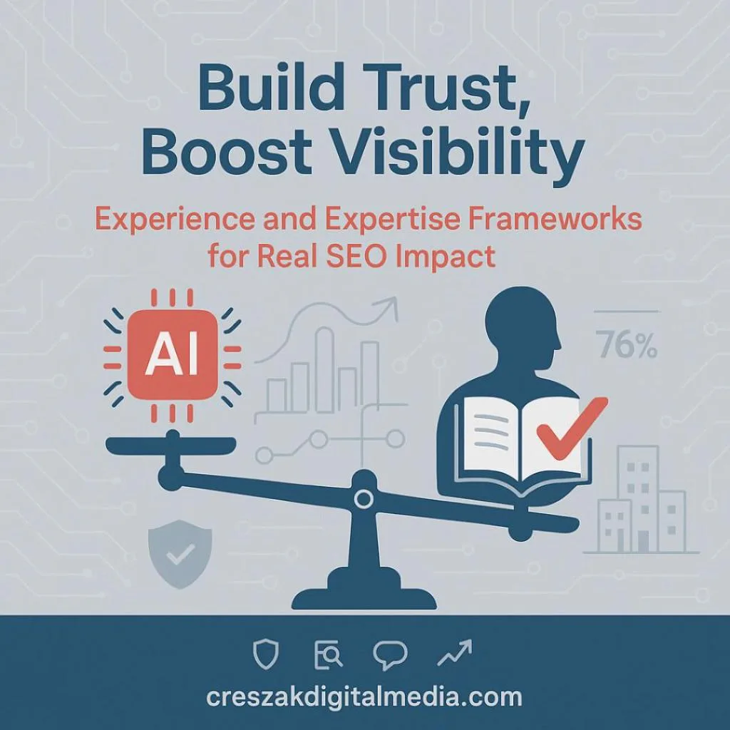 How building trust through experience and expertise frameworks strengthens SEO Services for Small Businesses by CresZak Digital Media.