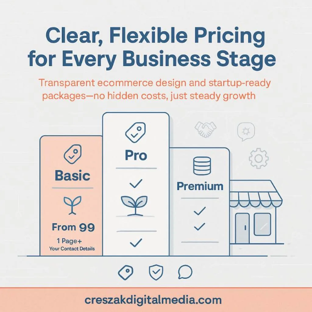CresZak Digital Media Ecommerce Web Design Services with clear and flexible pricing.