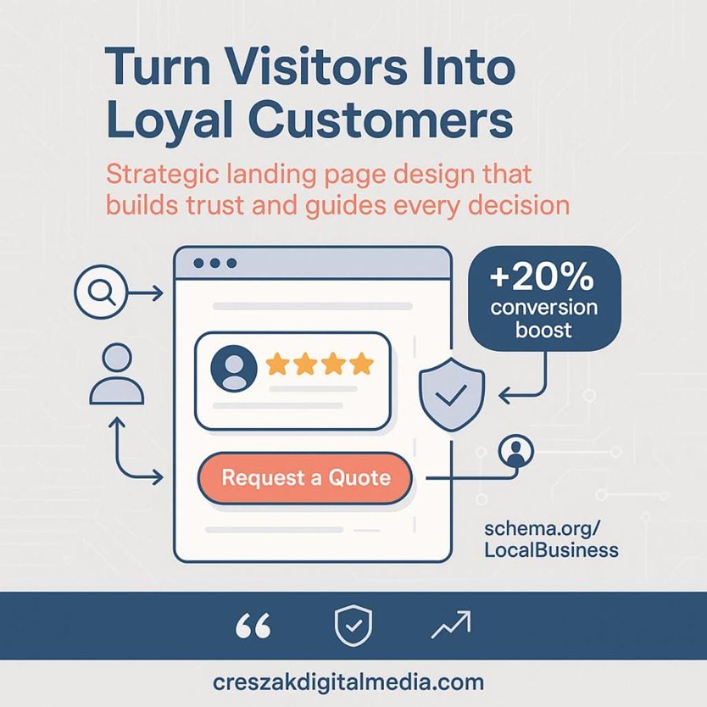 converting visitors into customers through strategic page design CresZak Digital Media Landing Page Design Services turning visitors into customers