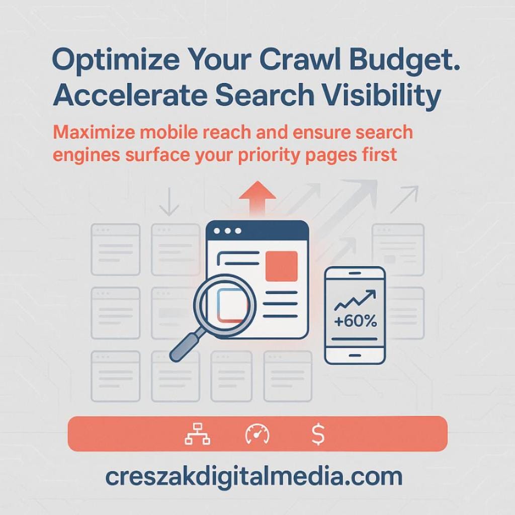 crawl budget optimization ensures search engines prioritize your most valuable content Crawl Budget Optimization Through CresZak Digital Media Enterprise SEO Services