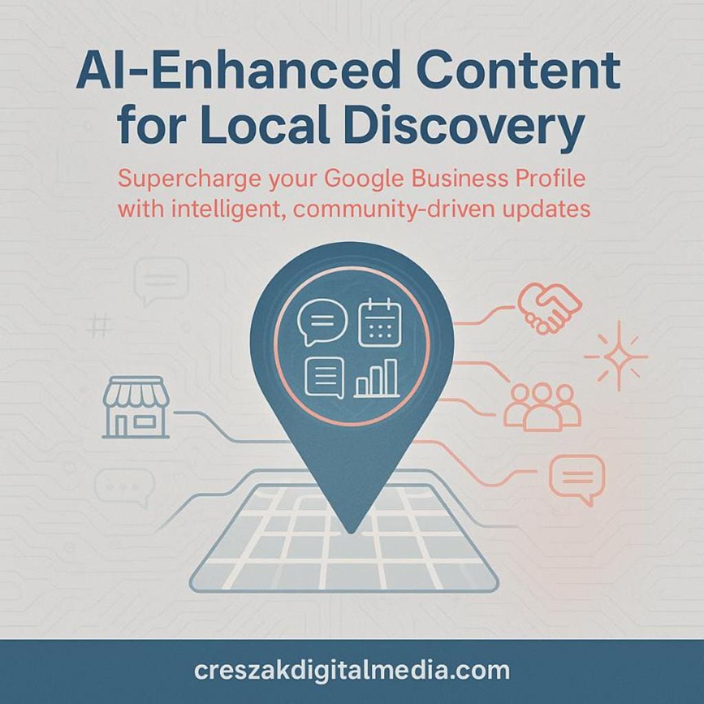 creating ai-enhanced content that optimizes gbp listings for local discovery Creating AI-enhanced content optimizing Google Business Profile listings for Local SEO Services – CresZak Digital Media.