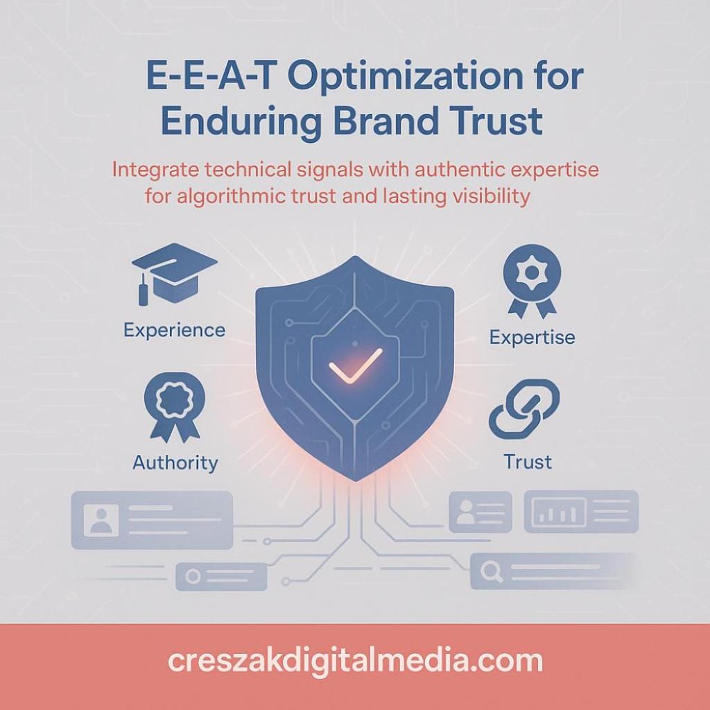 e-e-a-t optimization through technical signal integration How integrating technical signals boosts E-E-A-T and strengthens SEO Services for Small Businesses by CresZak Digital Media.