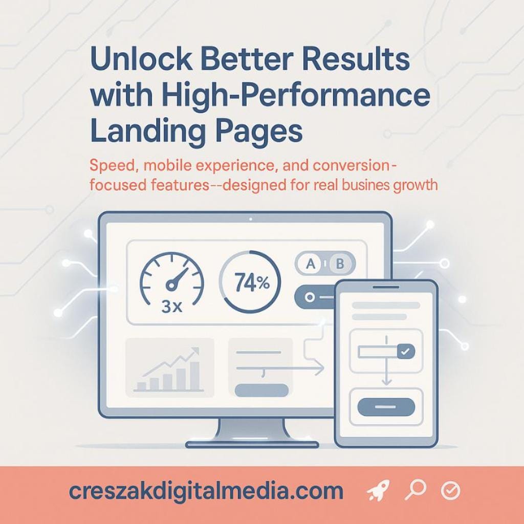 essential elements that make landing pages perform Essential high-performance elements by CresZak Digital Media Landing Page Design Services