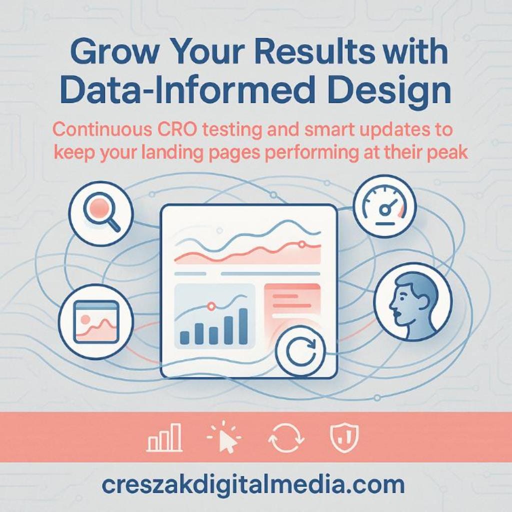 growing your results through smart data-informed updates Data-informed improvements by CresZak Digital Media Landing Page Design Services