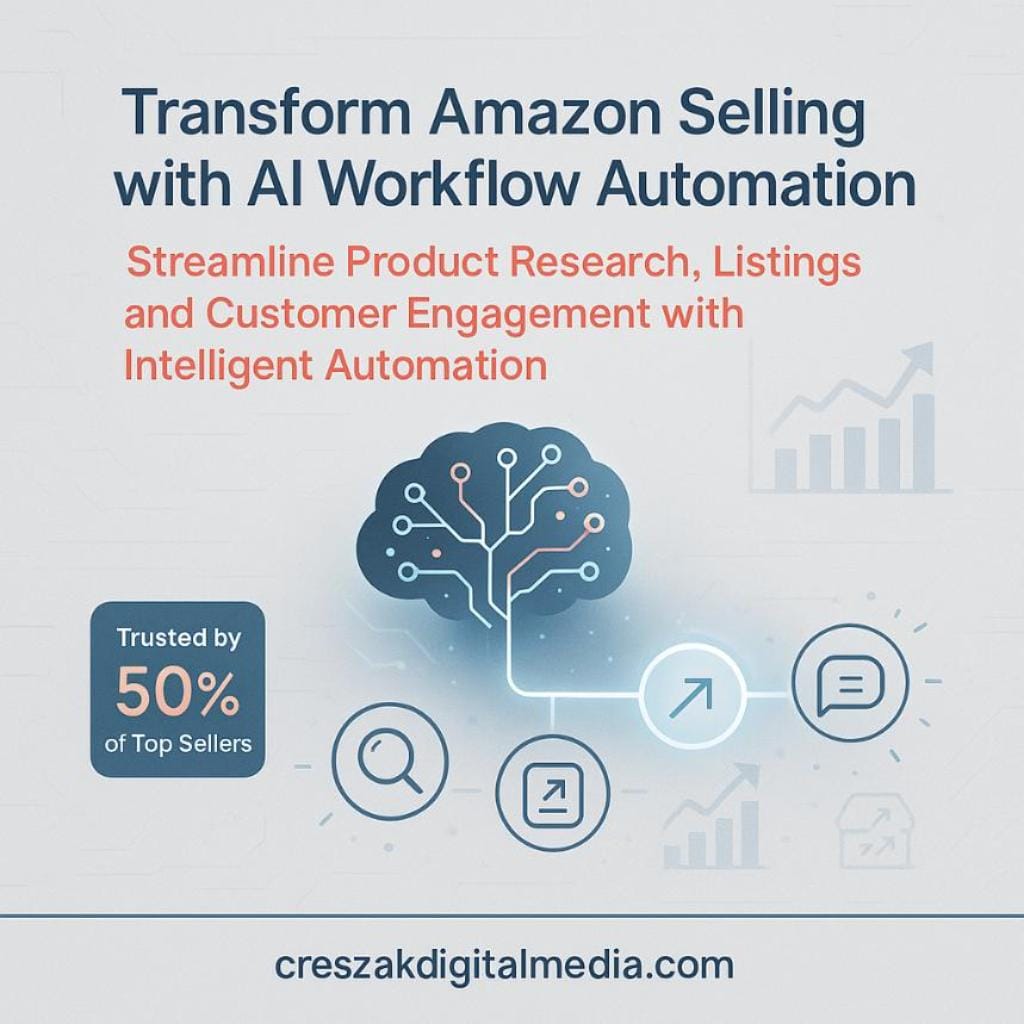 how ai-powered workflow automation transforms amazon selling AI-Powered Workflow Automation for Amazon Selling by CresZak Digital Media Amazon SEO Services