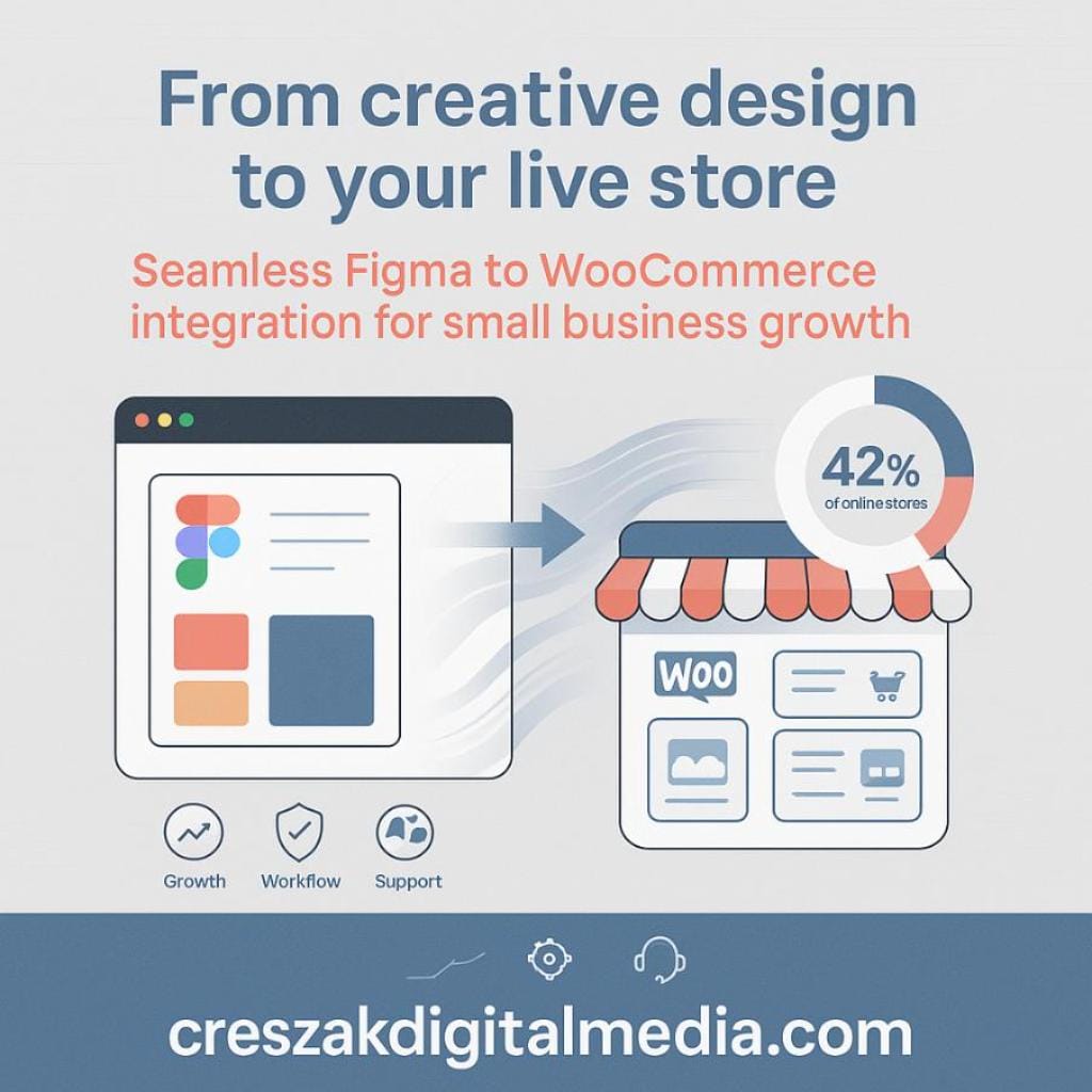 how can a small business convert figma mockups into a live store with woocommerce web development services How small businesses convert Figma mockups into live stores with WooCommerce Web Design Services by CresZak Digital Media