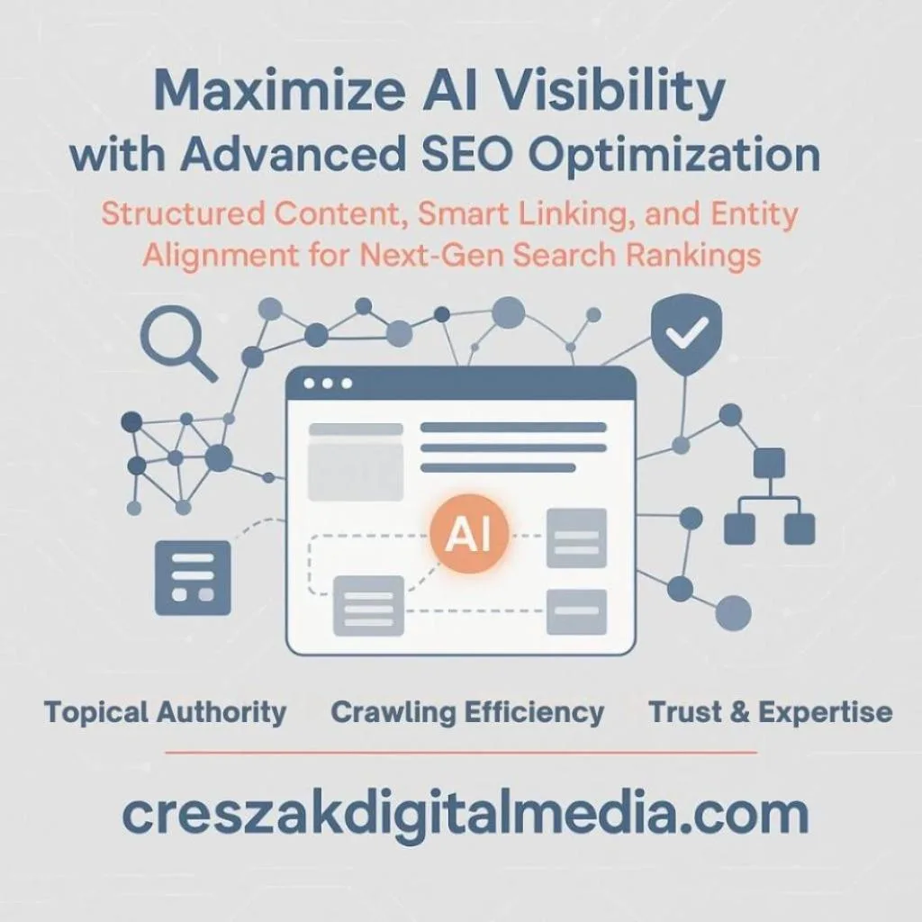 How SEO optimization service techniques enhance AI ranking visibility and strengthen SEO Services for Small Businesses by CresZak Digital Media.