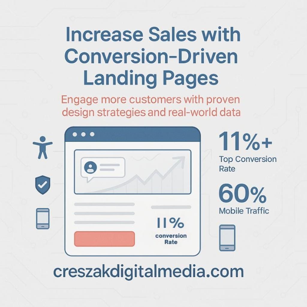 how can small business owners apply landing page design best practices to improve engagement and sales CresZak Digital Media Landing Page Design Services helping small businesses boost engagement and sales
