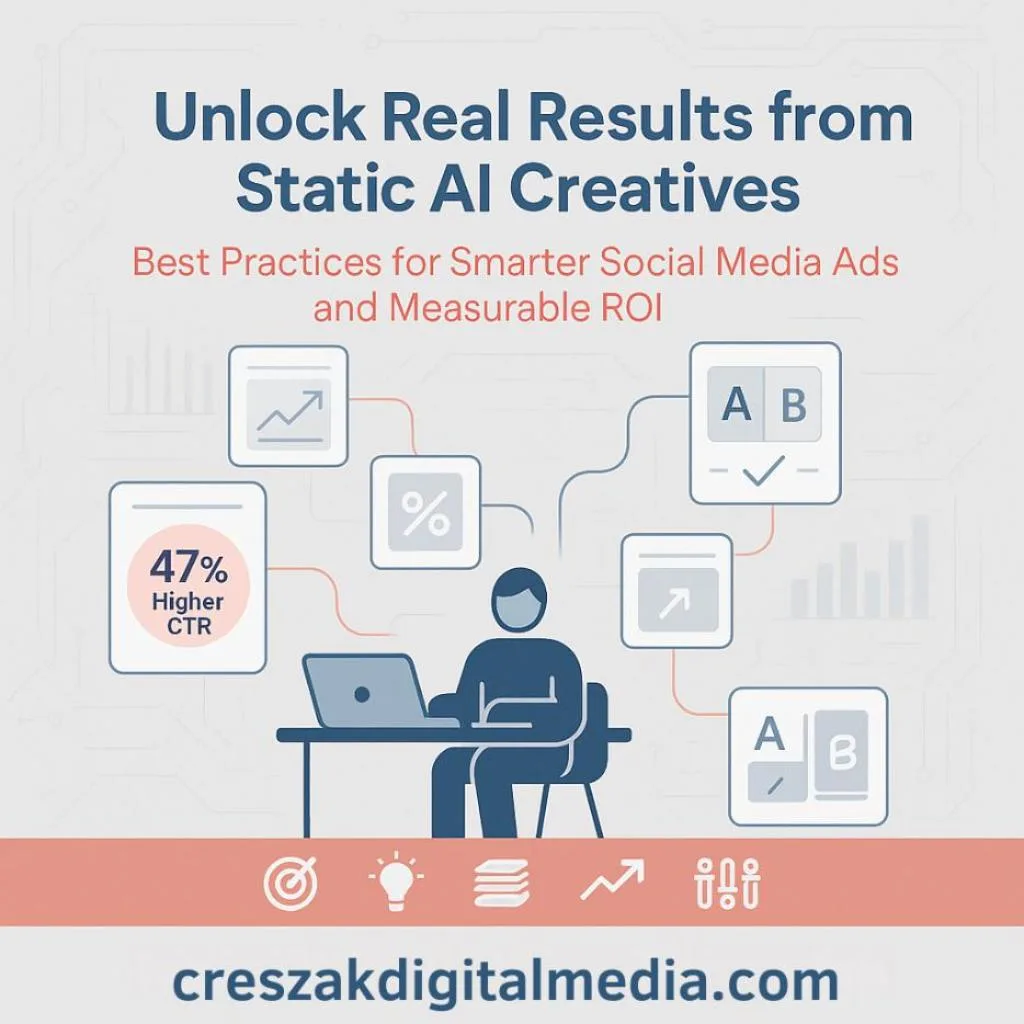 AI-enhanced static creatives powered by Social Media Ads Services from CresZak Digital Media.