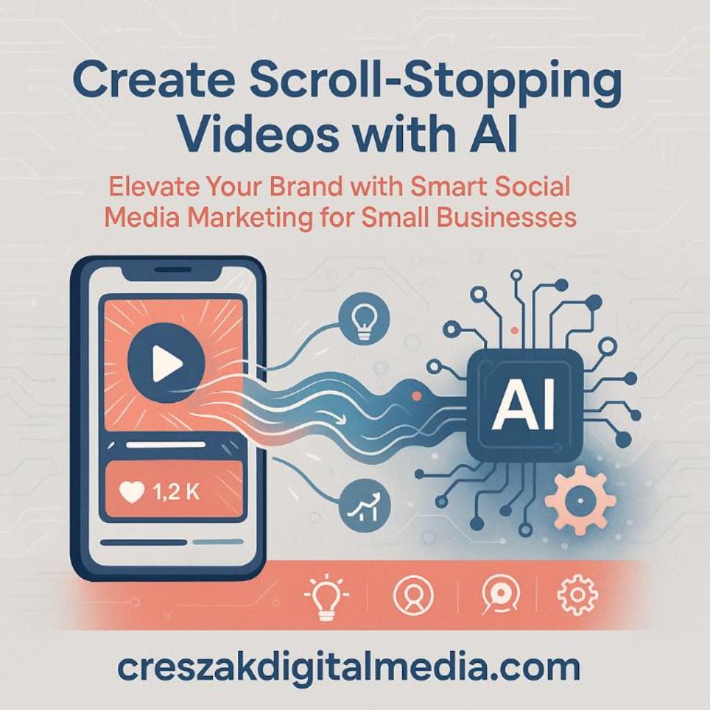 how do you use ai video tools in social media marketing services for small businesses to create scroll stopping short form video content AI video-powered Social Media Marketing Services for short-form content by CresZak Digital Media.