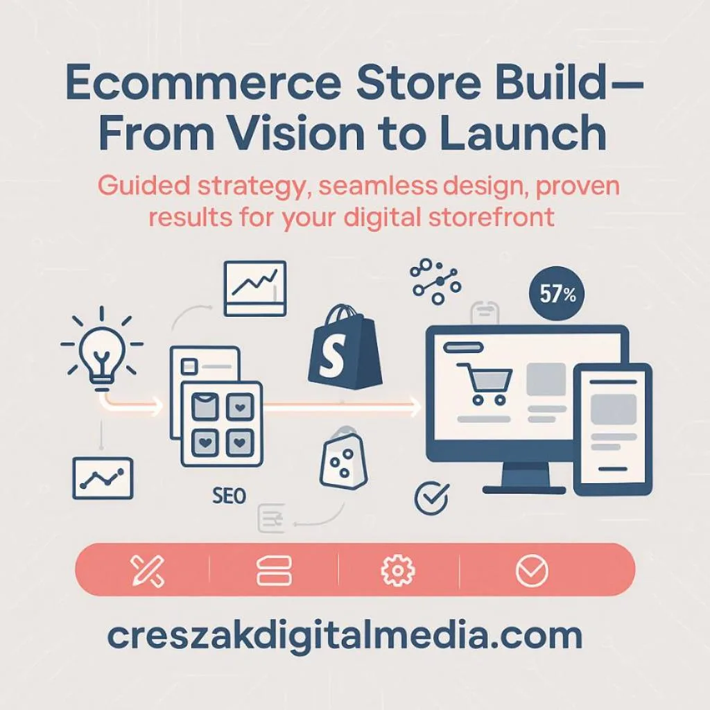 CresZak Digital Media Ecommerce Web Design Services building stores from concept to completion.