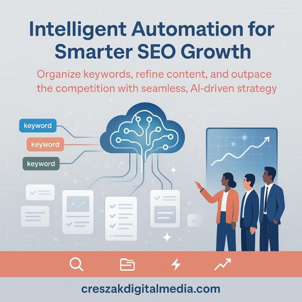 how intelligent automation transforms keyword organization and content refinement Intelligent Automation Improving Keyword Organization via Ecommerce SEO Services by CresZak Digital Media