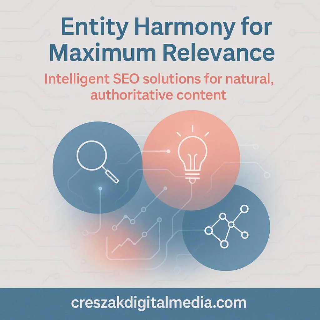 How implementing keyword entity harmony boosts relevance and strengthens SEO Services for Small Businesses by CresZak Digital Media.