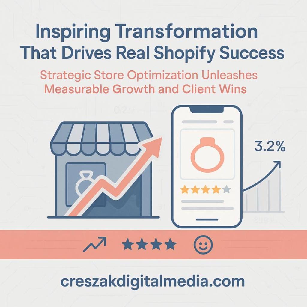 inspiring transformation through strategic store optimization CresZak Digital Media showcasing strategic store optimization through Shopify Web Design Services