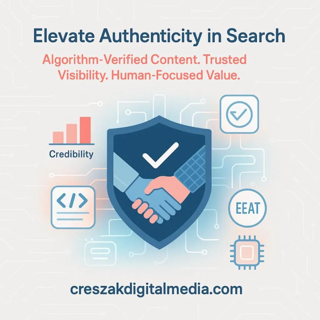 How Google uses technical SEO and machine-readable schema to detect AI content and strengthen SEO Services for Small Businesses by CresZak Digital Media.