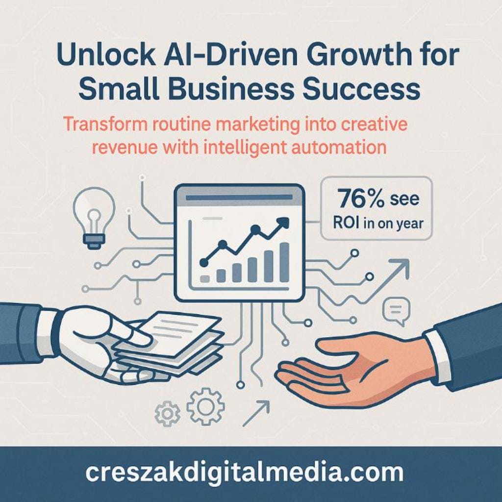 is the value of ai in marketing automation underestimated by small business owners today CresZak Digital Media offering AI Automation Services to enhance small business marketing performance.
