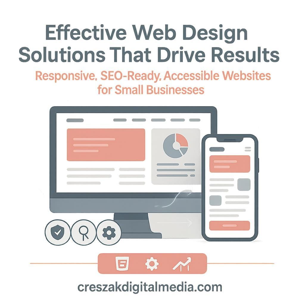key features that make web design services effective CresZak Digital Media Web Design Services highlighting key features for effective results.