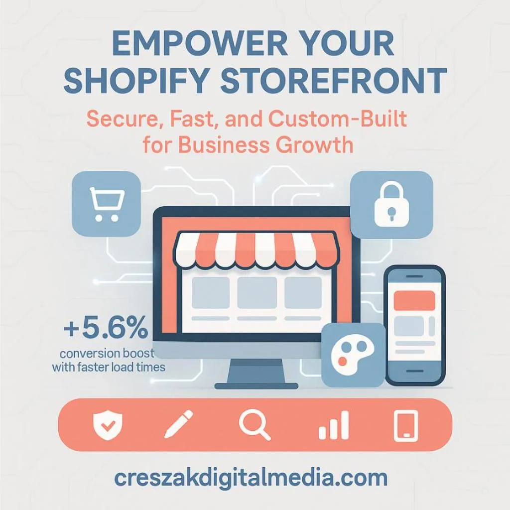 Key Shopify Web Design Services by CresZak Digital Media enhancing digital storefront performance
