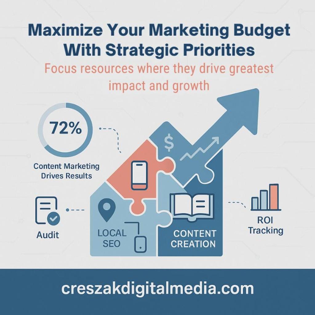 maximizing budget impact through strategic priority setting CresZak Digital Media maximizes budget impact with prioritized SEO Services.