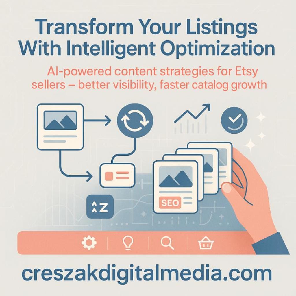 AI Content Tools Maximizing Listing Optimization Through CresZak Digital Media Etsy SEO Services